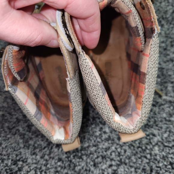 Sperry Top-Sider Wedge Ankle Boots Baily Tan Lace Up Plaid Womens 7.5,Preppy - Picture 11 of 12